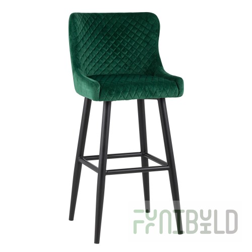 Bar stool Stitch, emerald velvet