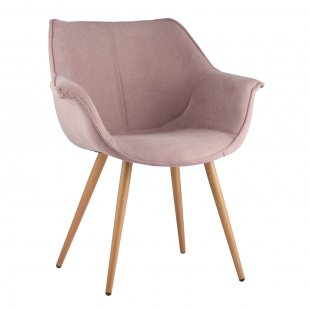 Julian chair, pale pink with armrests