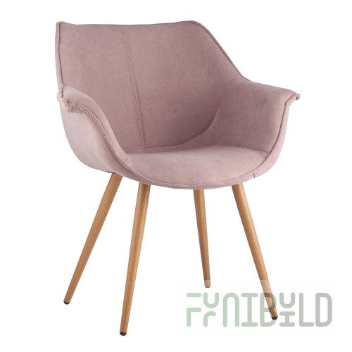 Julian chair, pale pink with armrests