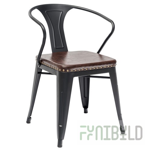Chair Tolix Arms Soft With armrests Black matte