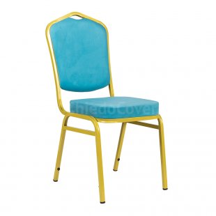 Chair Hit 20mm - light gold, blue velour