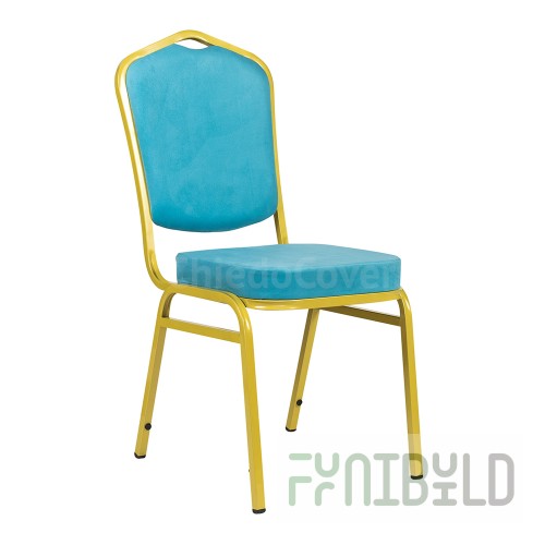 Chair Hit 20mm - light gold, blue velour