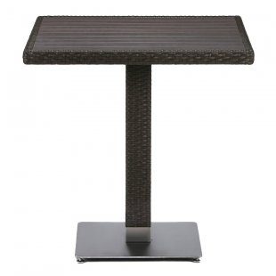 Piltown Faux Rattan Wicker Table, Brown