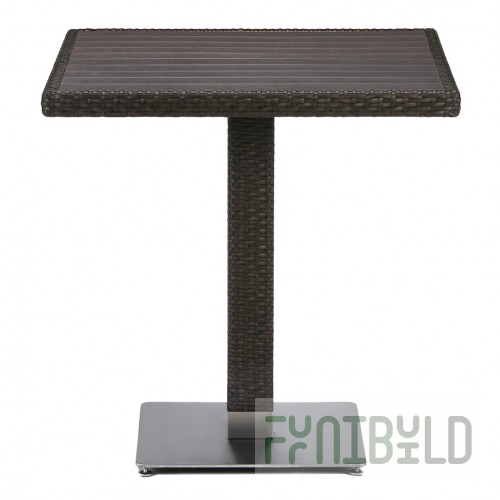 Piltown Faux Rattan Wicker Table, Brown