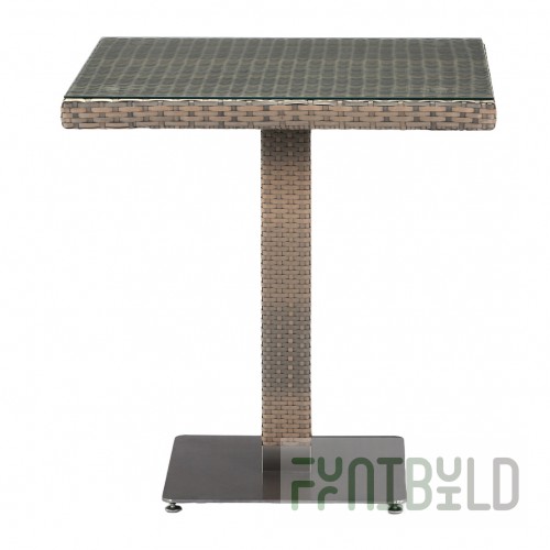 Klonea Faux Rattan Wicker Table, Fawn
