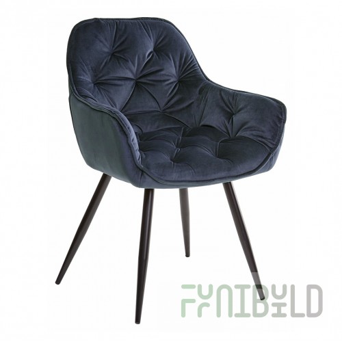 Chair Malta, blue velour