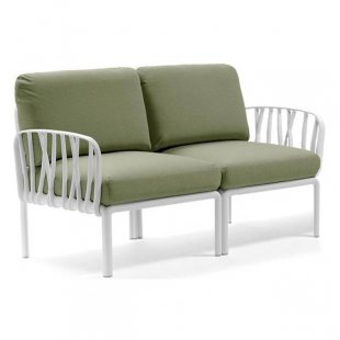Plastic sofa with cushions Komodo 2, white/jungle
