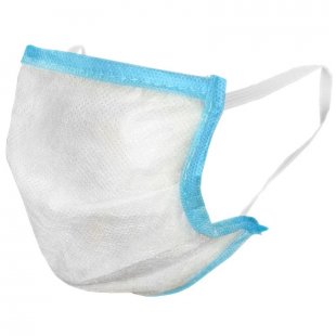 Hygienic mask three-layer with 2 counter folds