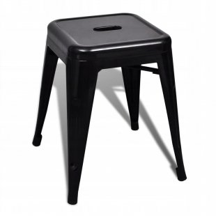 Tolix stool, black
