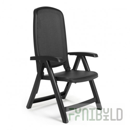 Plastic folding chair Delta, anthracite