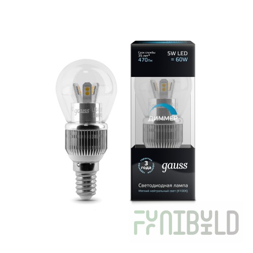 Lamp (LED) LED Gauss 5W 4100K Filament Globe OPAL