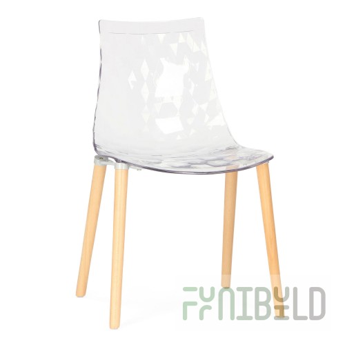 Gauzi chair with wooden legs
