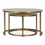 Madison Table x2, White Top, Gold Frame