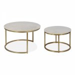 Madison Table x2, White Top, Gold Frame