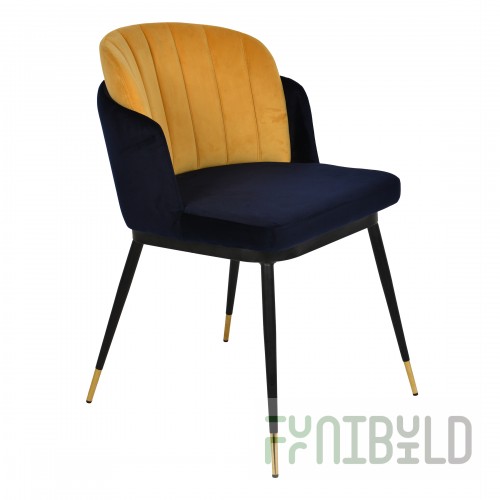 Penelope chair blue + yellow
