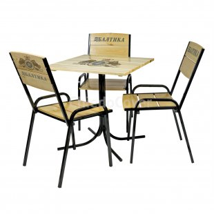 Set of street furniture with the Baltika logo