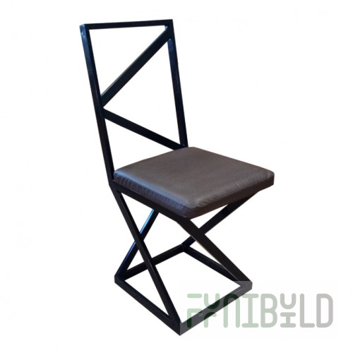 Loft chair, black frame, black eco-leather