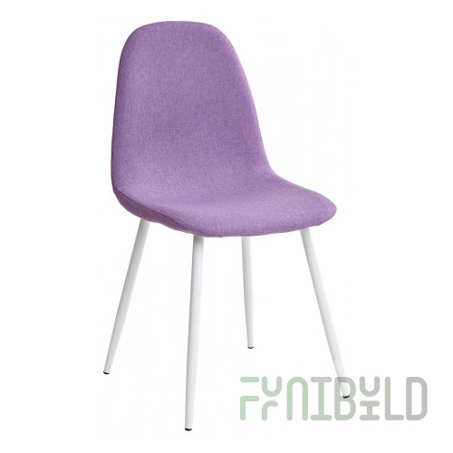 Cassiopea chair, lilac velour, white legs