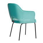 Chair Rose, blue velvet, metal legs
