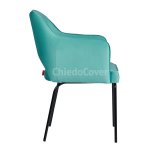 Chair Rose, blue velvet, metal legs