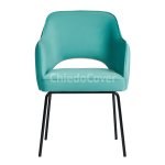 Chair Rose, blue velvet, metal legs