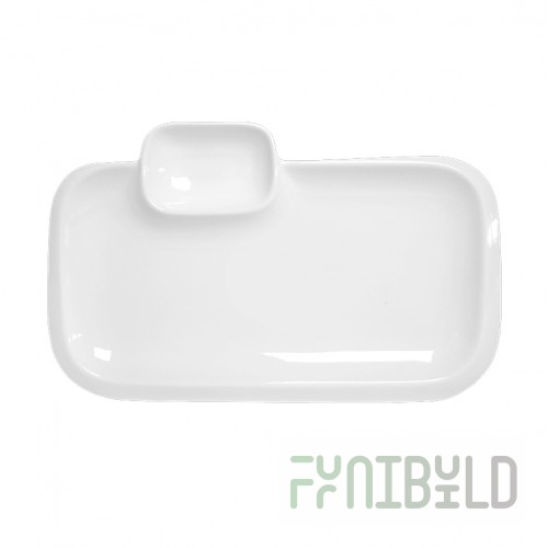 Rectangular dish with gravy boat 250x170 in Royal White 6, 24