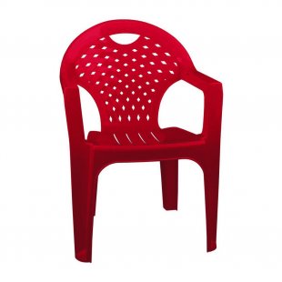 Red plastic chair