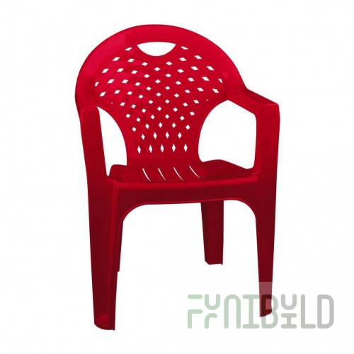 Red plastic chair