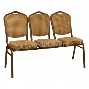 Section of 3 chairs Hit - brown, brown rhombus