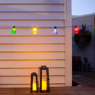 Masquerade Light Bulb Garland, 20 Cool White Multicolored Bulbs