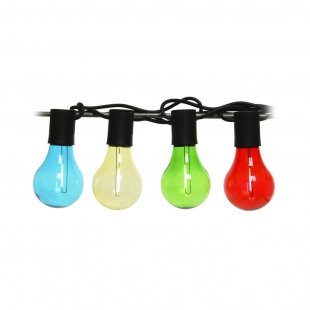 Masquerade Light Bulb Garland, 20 Cool White Multicolored Bulbs