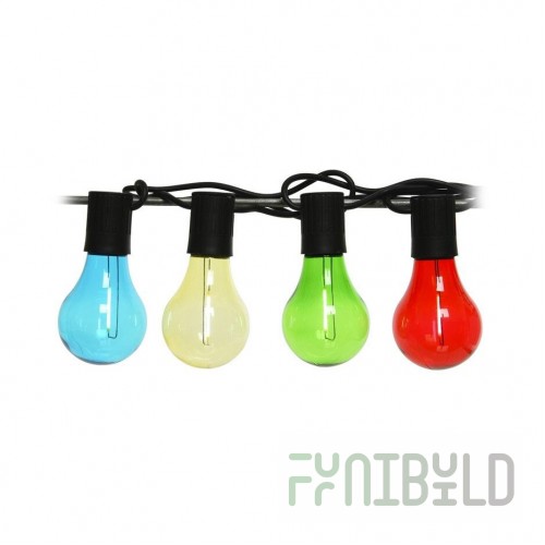 Masquerade Light Bulb Garland, 20 Cool White Multicolored Bulbs