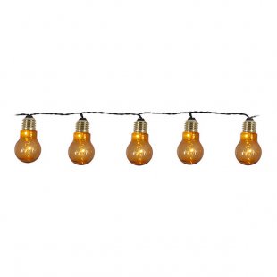 Retro Garland on batteries Glow 5 amber bulbs
