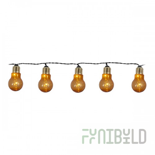 Retro Garland on batteries Glow 5 amber bulbs