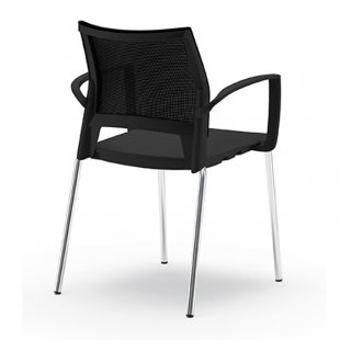 Gaius plastic chair with armrests, with mesh