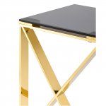 Coffee table 40*40 Cross gold glass smoke