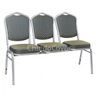 Section of 3 chairs Hit - silver, blue rhombus