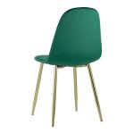 Valencia chair, green velour, golden legs