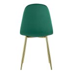 Valencia chair, green velour, golden legs