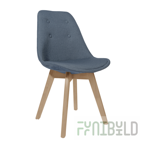 Tariq chair, blue, wood legs