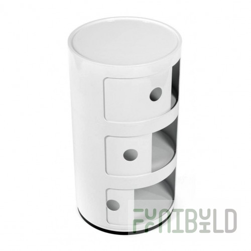 Componibili 3-compartment white cabinet