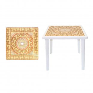 Square table, Greece, white