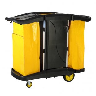 Maid trolley with shelves and 2 yellow bags