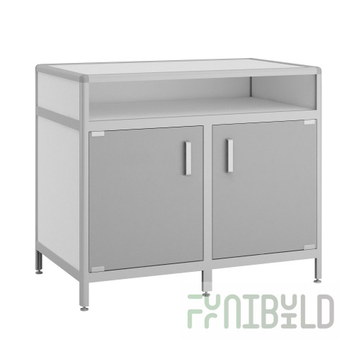 Laboratory pedestal table (2-door with niche)