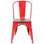 Chair Tolix Wood Red glossy