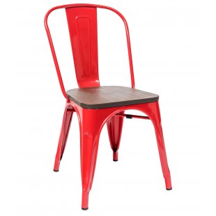 Chair Tolix Wood Red glossy