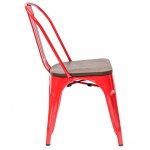 Chair Tolix Wood Red glossy
