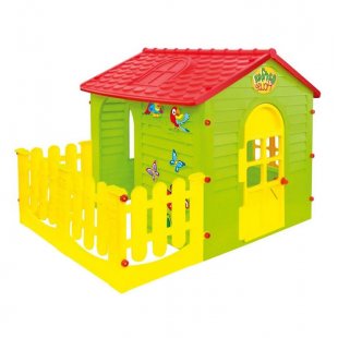 Children's playhouse with a fence