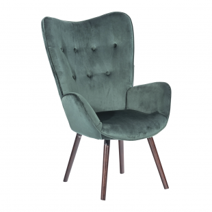 Grand chair, green velvet