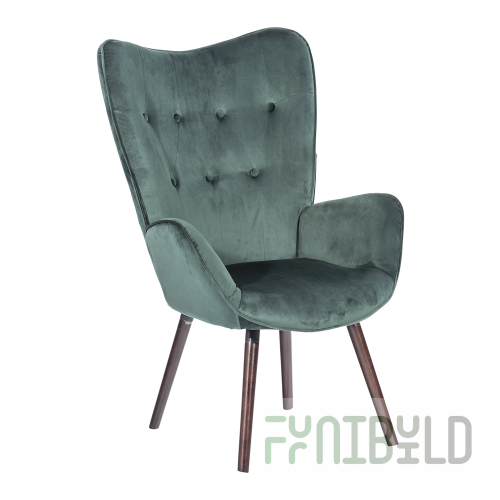 Grand chair, green velvet